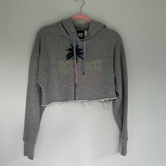 IVY PARK Festival Palm Tree Cropped Graphic Hoodie Sweatshirt XS - Picture 9 of 14